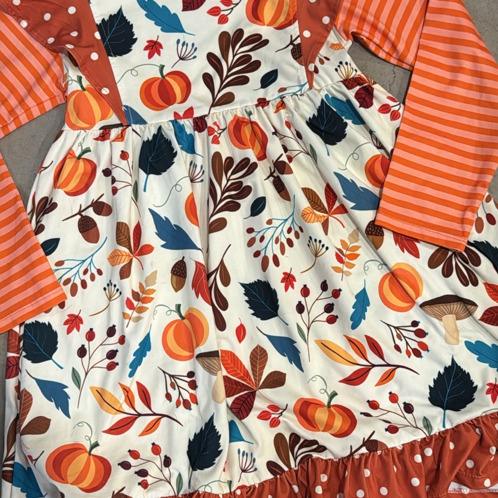 Whimsical Pumpkin Patch Kids Dress